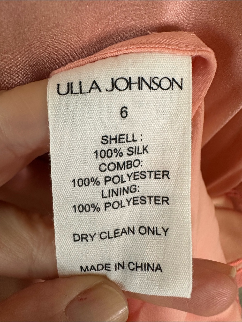 ULLA JOHNSON Kaia Open-Back Asymmetric Lace Silk Midi Pink Dress SZ US 6 NWT - Picture 7 of 10